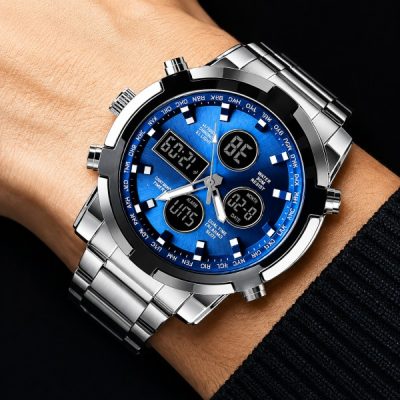 Kettős kijelzős acél karóra | WATCHROX